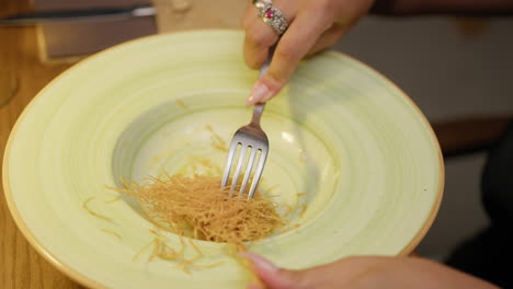 delicate shrimp dish eaten with the fork for dinner