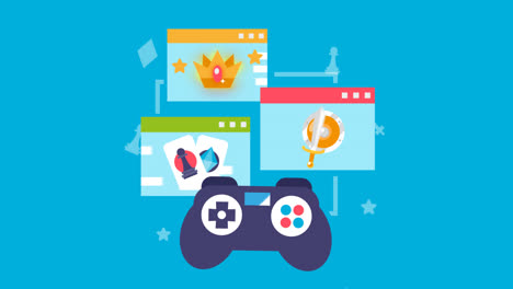 motion graphic of online games concept