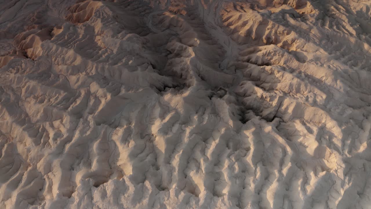 Aerial View of a Desert Landscape with Unique Landforms