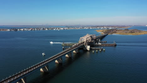 an aerial shot over grassy bay in queens, ny