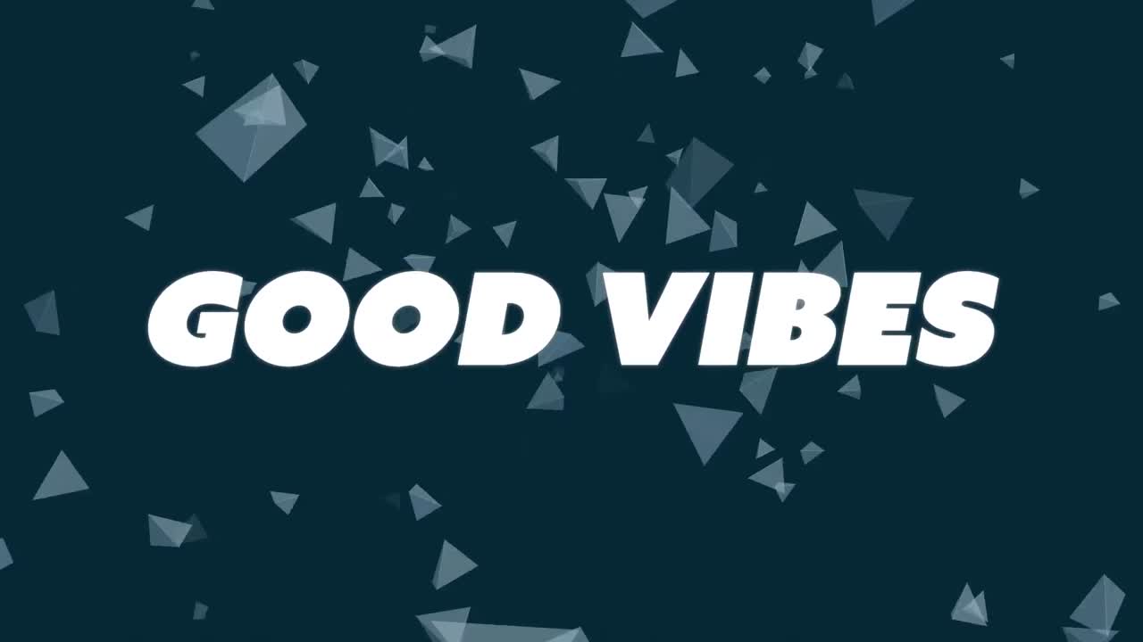 animación de buenos ritmos texto sobre formas en fondo negro