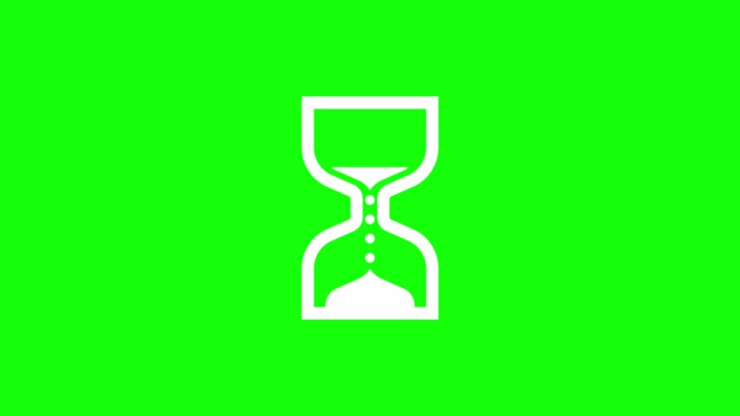 Hourglass Loading Cursor animation loop animation. Hourglass loader. 4K resolution animation on chromakey green background.