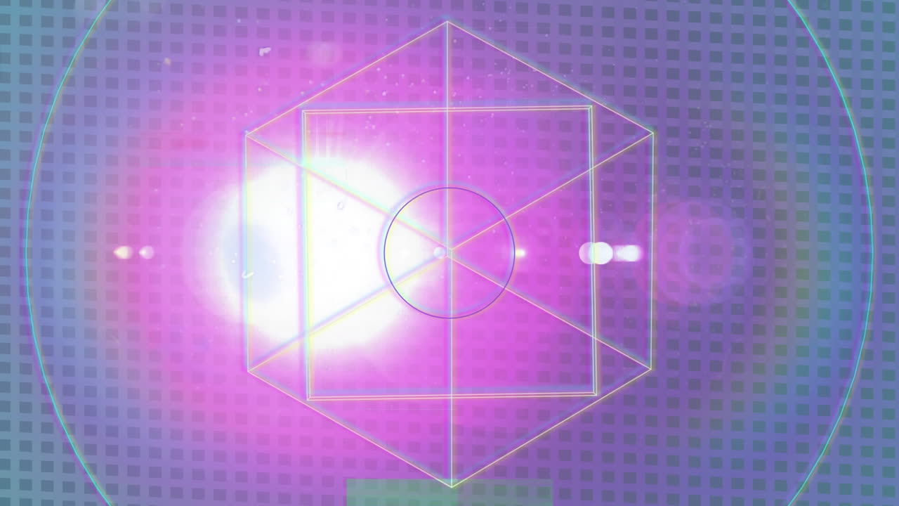 보라색 배경의 기하학적 모양의 애니메이션