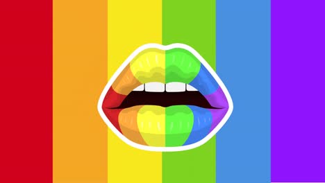 Animation-of-rainbow-lips-over-rainbow-background