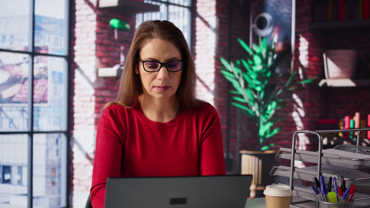 Professional Woman Working in Modern Office