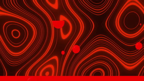 animation von roten blasen, die das fenster über roten und schwarzen wirbel mit roter stange füllen
