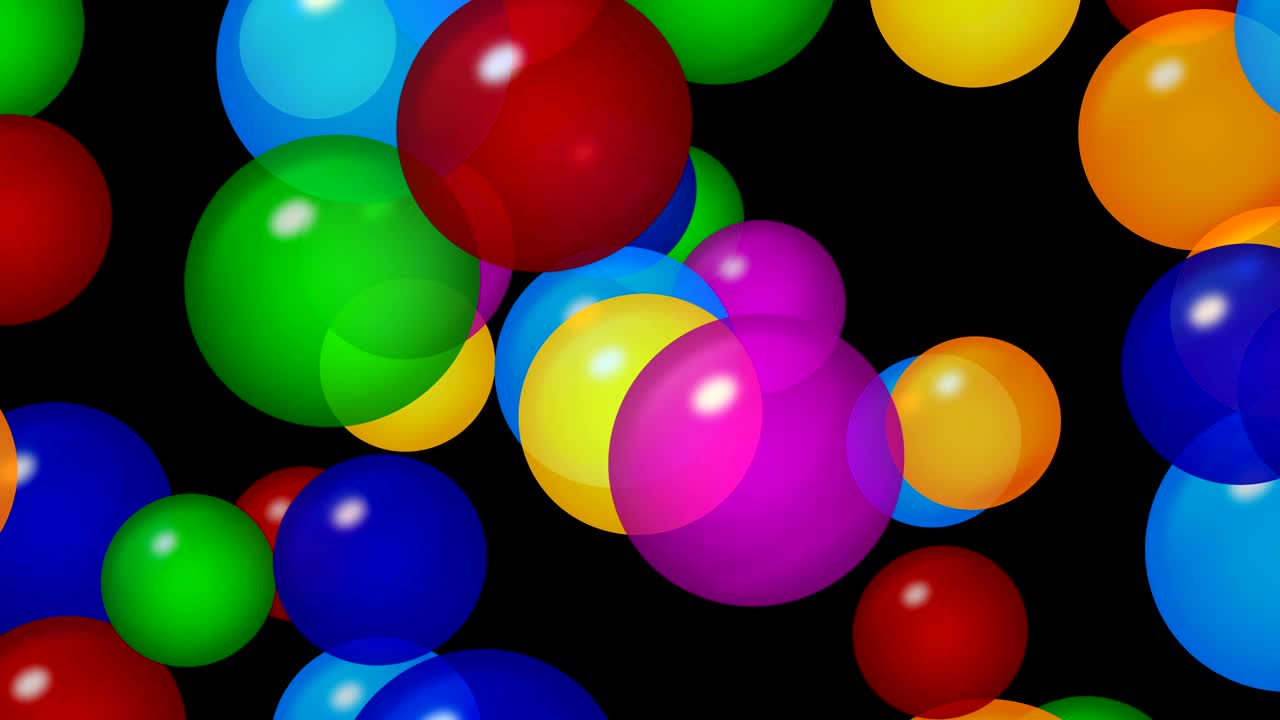 검은 바탕에 있는 다채로운 거품