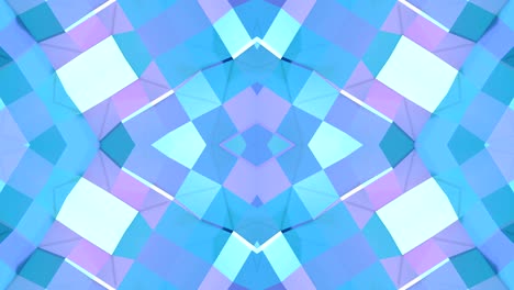 abstract simple 3d background in blue purple gradient color, low poly style as modern geometric background or mathematical environment with kaleidoscopic effect. 4k uhd or fullhd seamless loop. 4