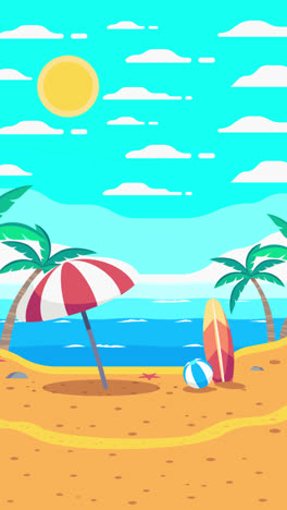 beach scene illustration