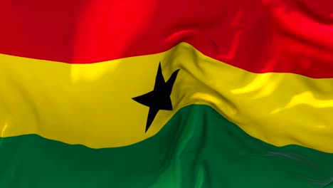 ghana flag waving in wind slow motion animation . 4k realistic fabric texture flag smooth blowing on a windy day continuous seamless loop background.