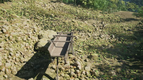 wooden trough in a rustic setting