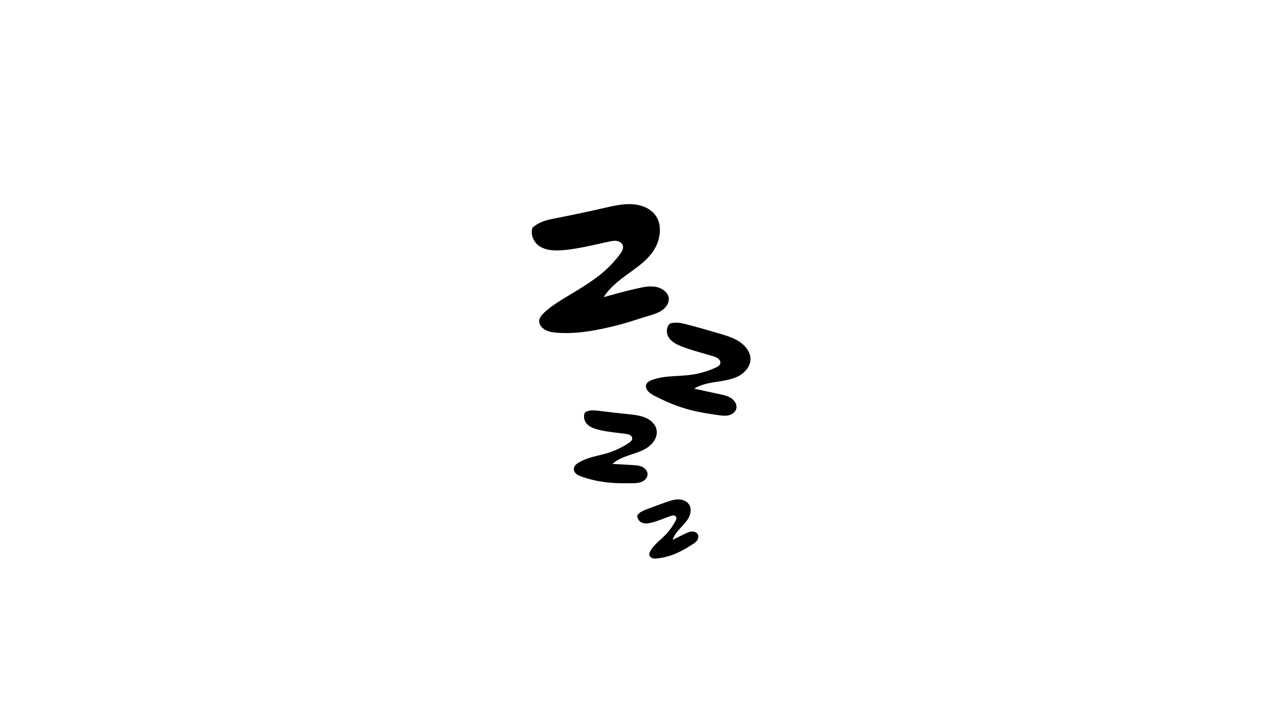 Simbolo Zzz animato del sonno su sfondo bianco