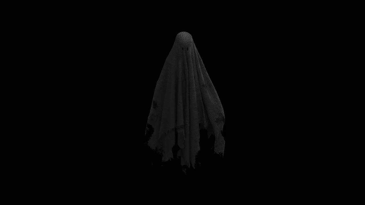 летающий черный призрак с альфа-каналом