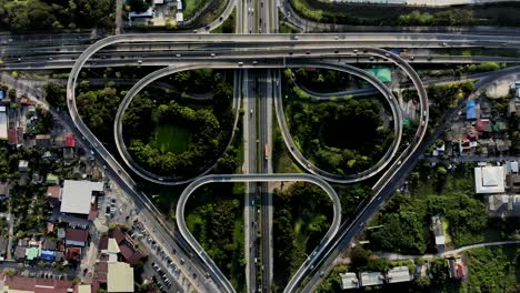 expressway top view, road traffic an important infrastructure