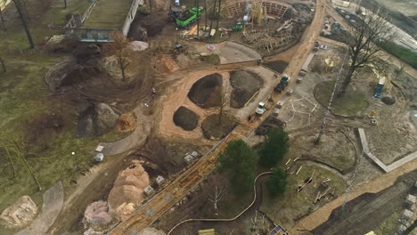 aerial new development playhouse playground for children in new estate neighbourhood