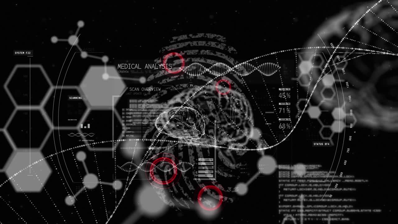 Animation of brain over data processing