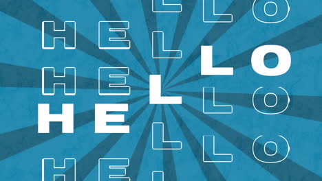 digital animation of hello text against radial blue background