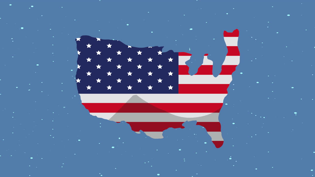 미국 발 디자인과 함께 미국 지도