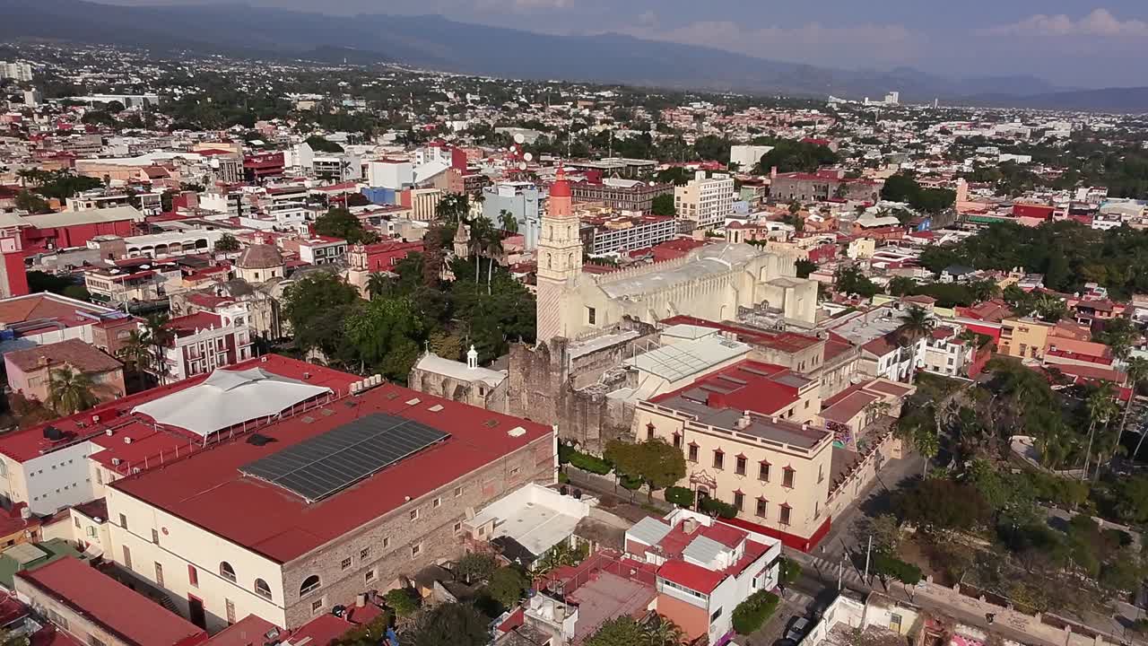 Cuernavaca centro showcasing colonial architecture and urban landscape, aerial view