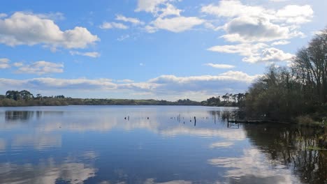 calm lake in waterford ireland on an early spring day