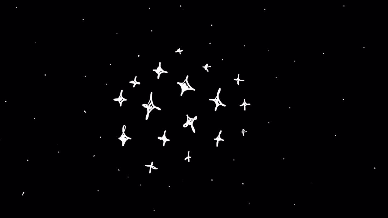 estrella reluciente en 2d en estilo doodle.