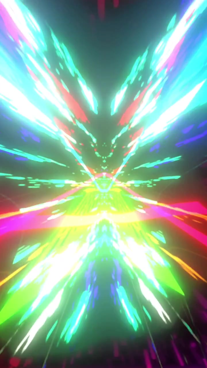 Animation of tunnel of glowing light trails of data transfer
