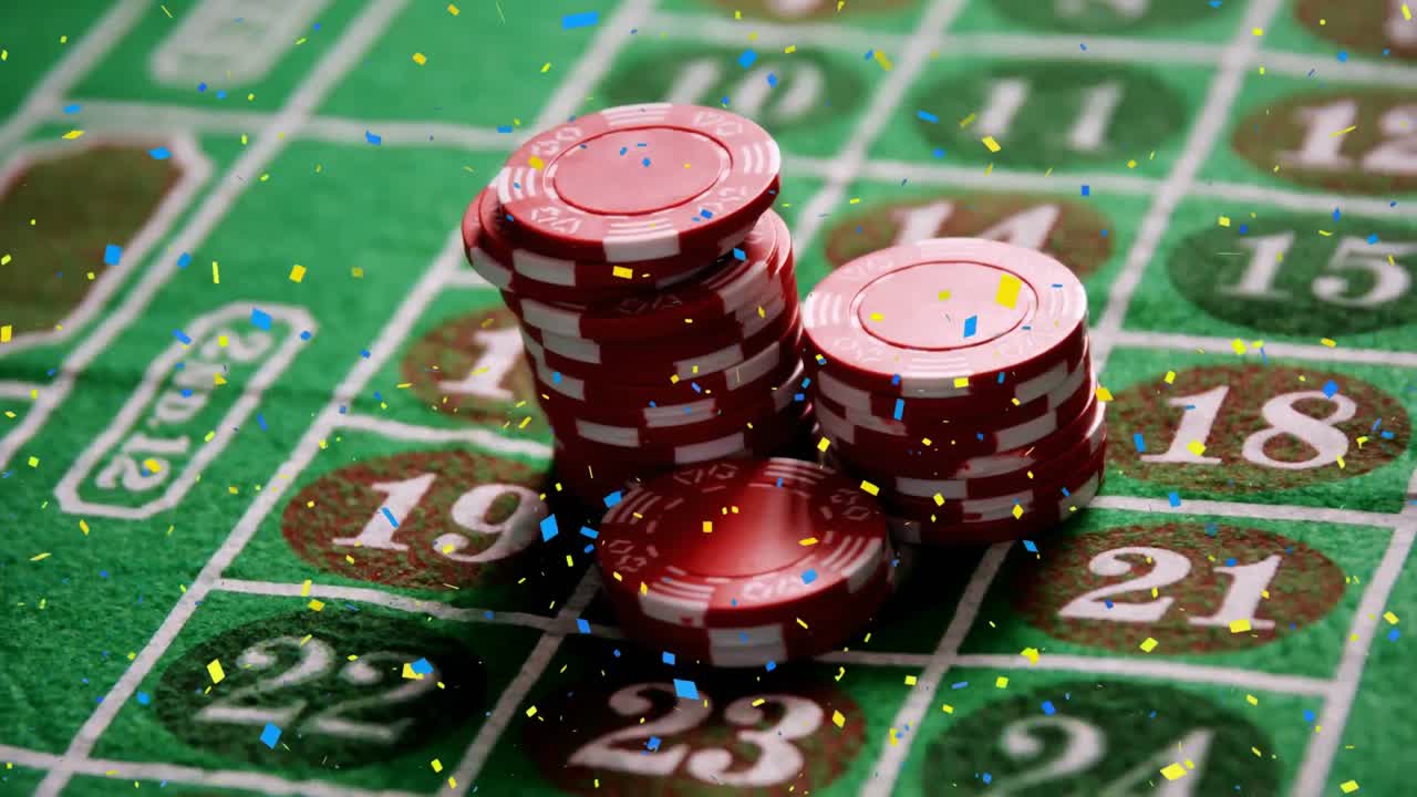 ficha que cae en la mesa del casino