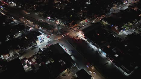 aerial hyperlapse of traffic in ecatepec at night
