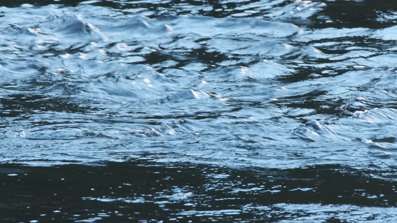 강 b-롤: 격리된 파란색 단색 움직이는 물 리플