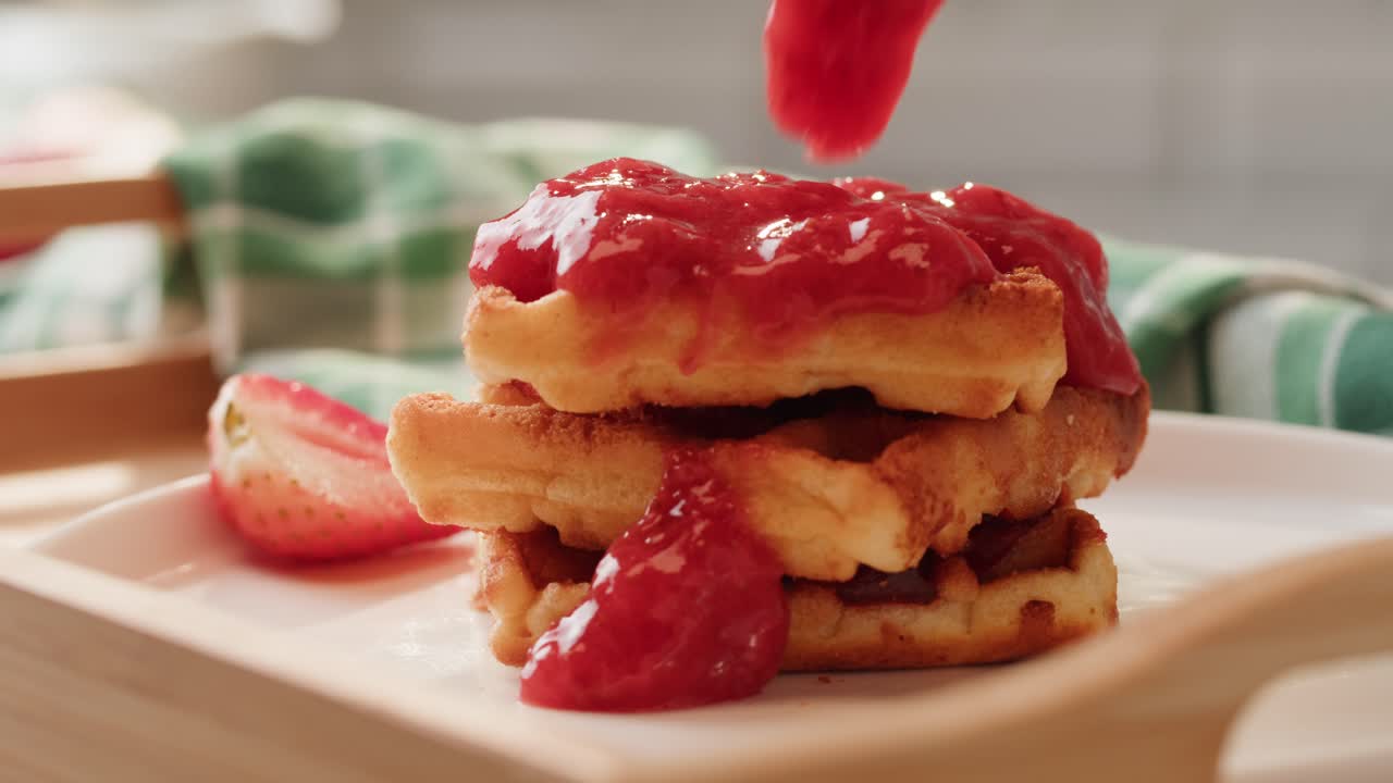 Strawberry Jam Waffles