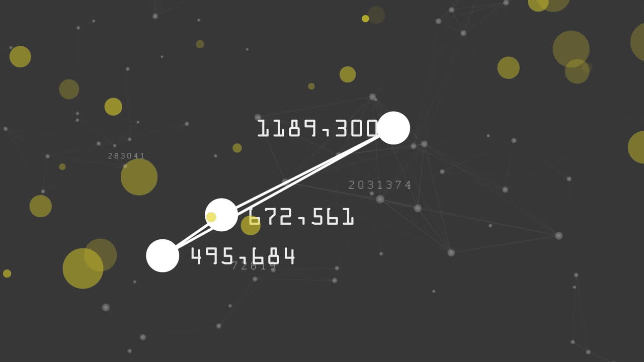 어두운 배경 위의 연결 네트워크와 스 ⁇ 의 애니메이션