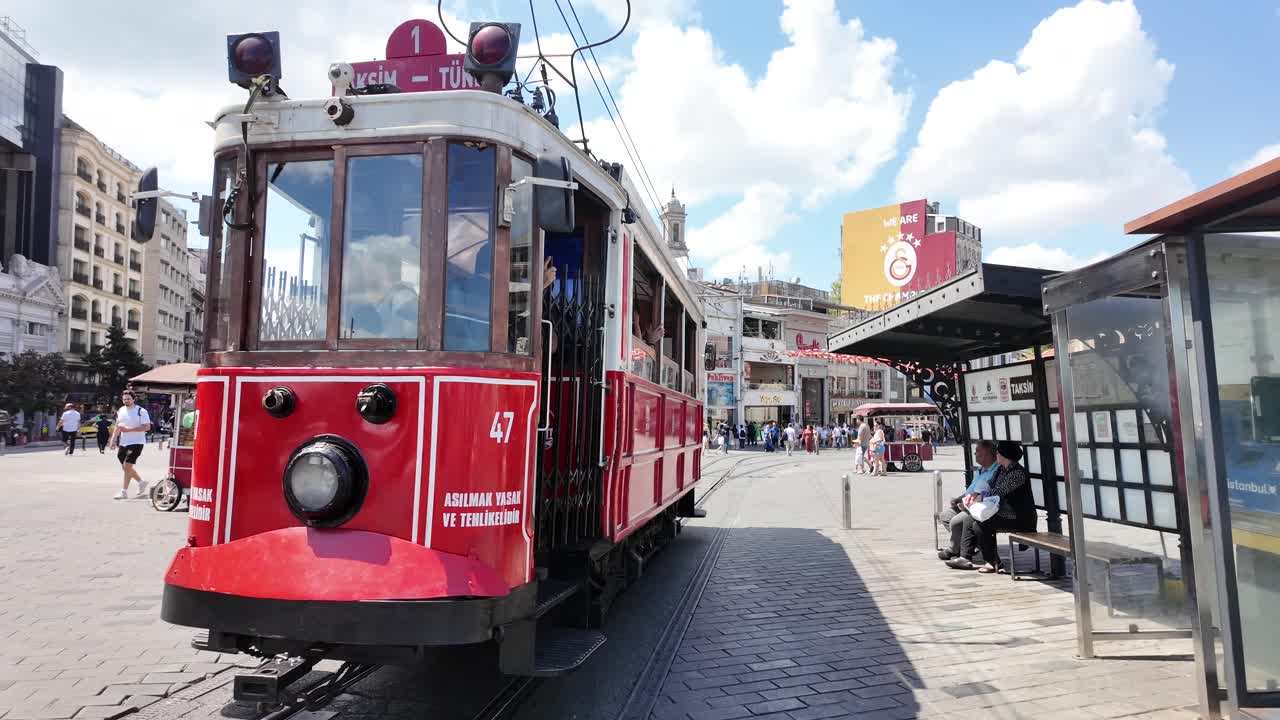 Istanbul Tram in Taksim Square
