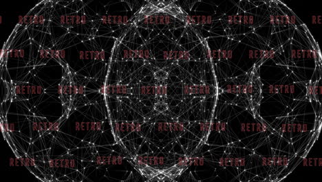 animation of data processing and networks of connections over black background