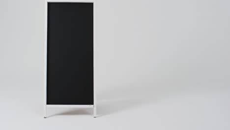 video of blackboard sign with copy space on white background