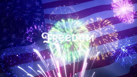 animación de texto de la palabra libertad en la celebración del 4 de julio