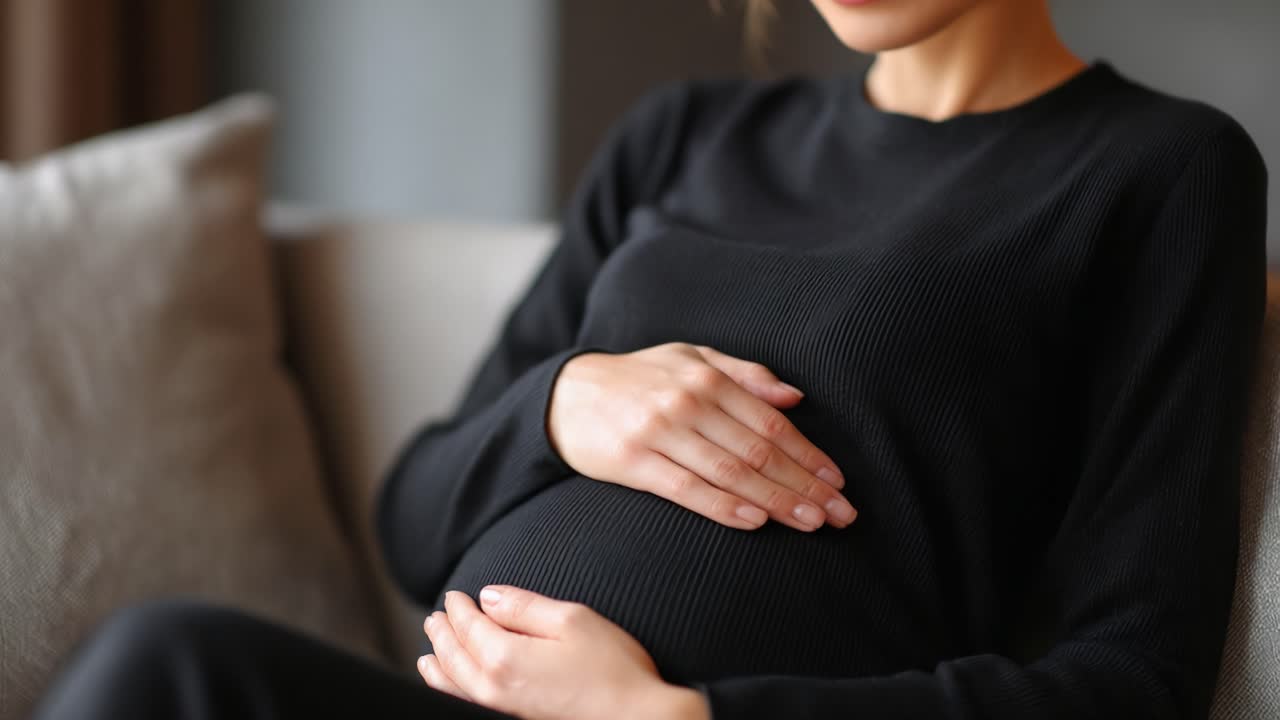 Capturing the Final Moments of Anticipation: A Glimpse into the Life of an Expectant Mother Embracing the Journey of Pregnancy with Grace and Love