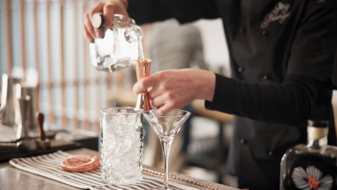 Bartender preparing a cocktail
