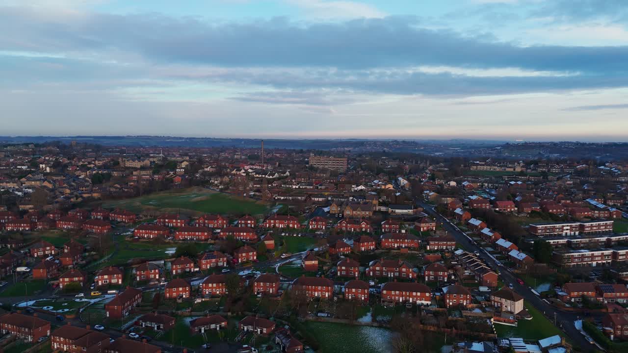casas adosadas de ladrillo rojo en el reino unido