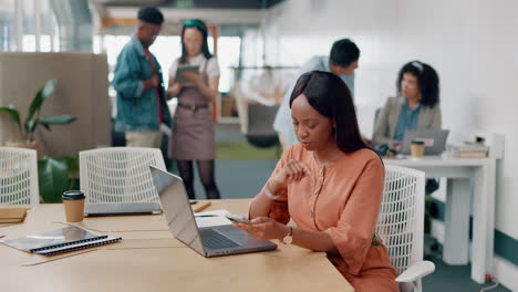 business, black woman thinking