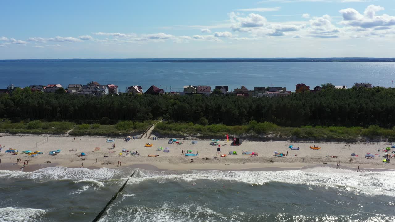 발트해 연안 해변 hel 공중 드론 평면도 4k uhd 비디오