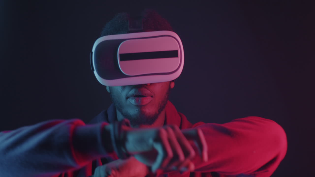 Man Wearing VR Headset