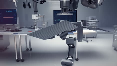 robotic arm cutting carbon fiber in a lab