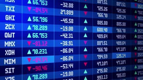 el fondo de bucle de la junta del mercado de valores 4k. la bolsa de valores, los índices del mercado de acciones o el comercio de alta frecuencia.