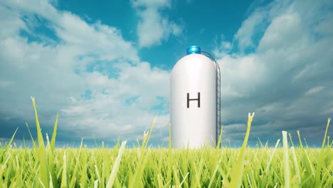 h2 verde limpio sistema de almacenamiento de energía renovable futuro ecológico cielo azul energía sostenible 4k