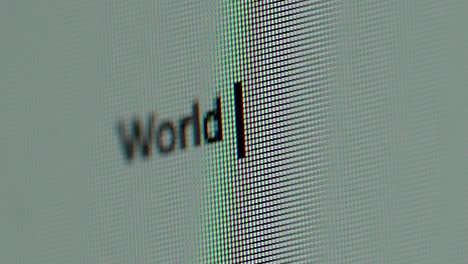 World-War-III-being-typed-on-screen-extreme-close-up-macro-letters-text-warning-news