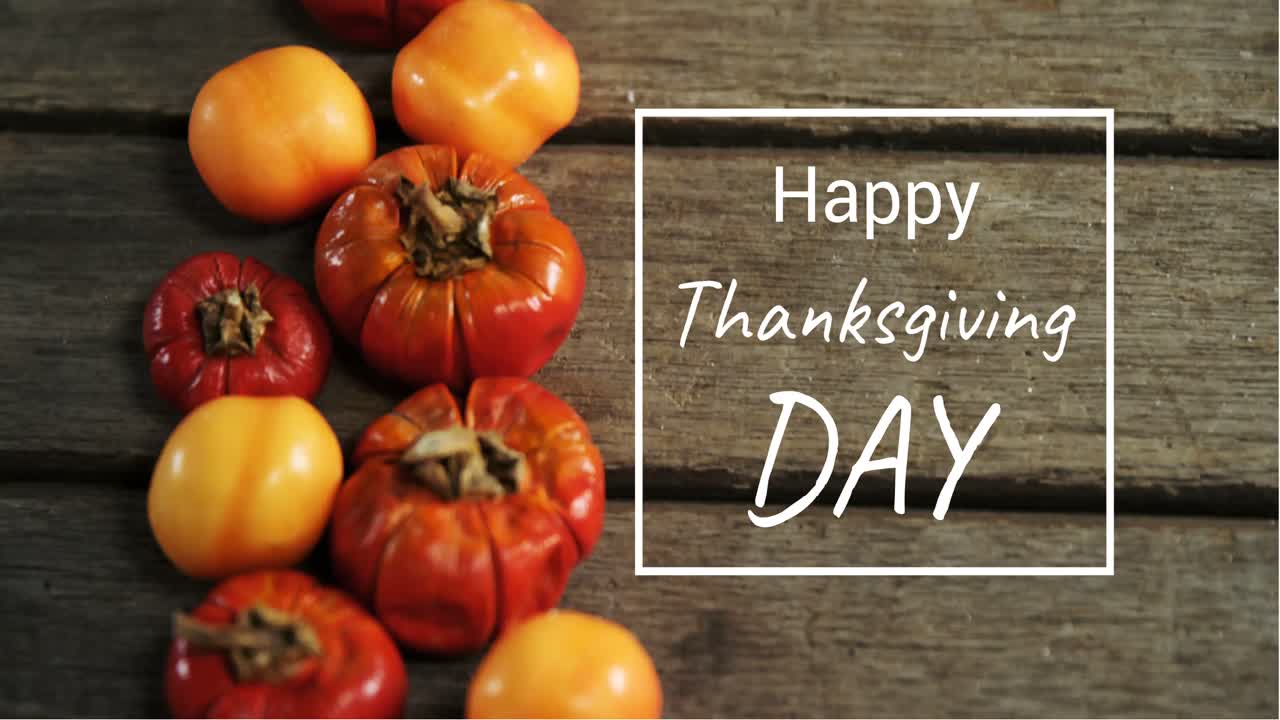 video generado digitalmente de feliz día de acción de gracias 4k