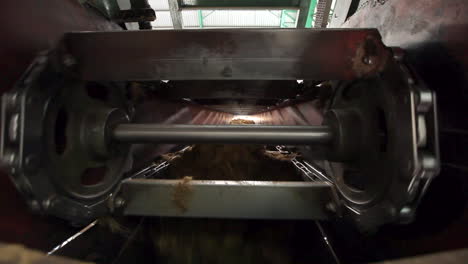 Production machine processing and producing palm oil in a huge factory in Malaysia