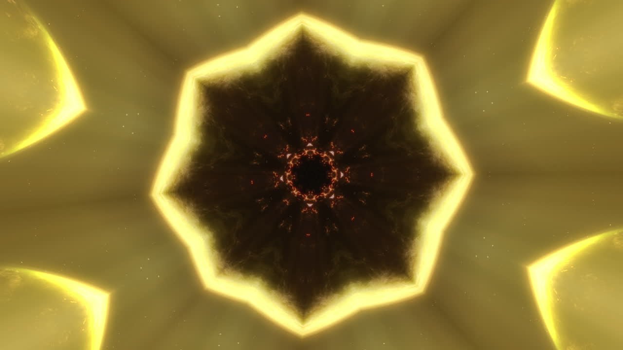 Abstract rossette-like kaleidoscope animated pattern