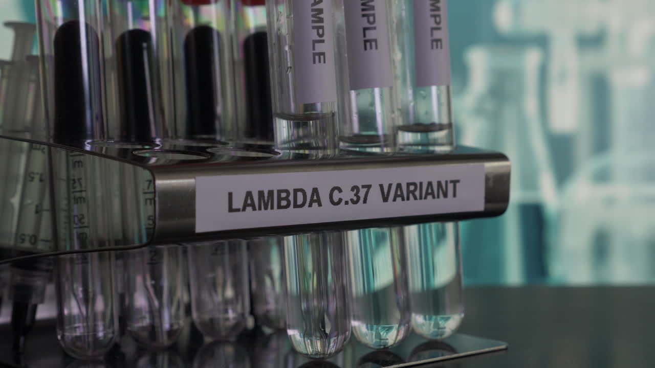 Lambda C37 Variant Test Tube Samples Being Inserted Into Rack