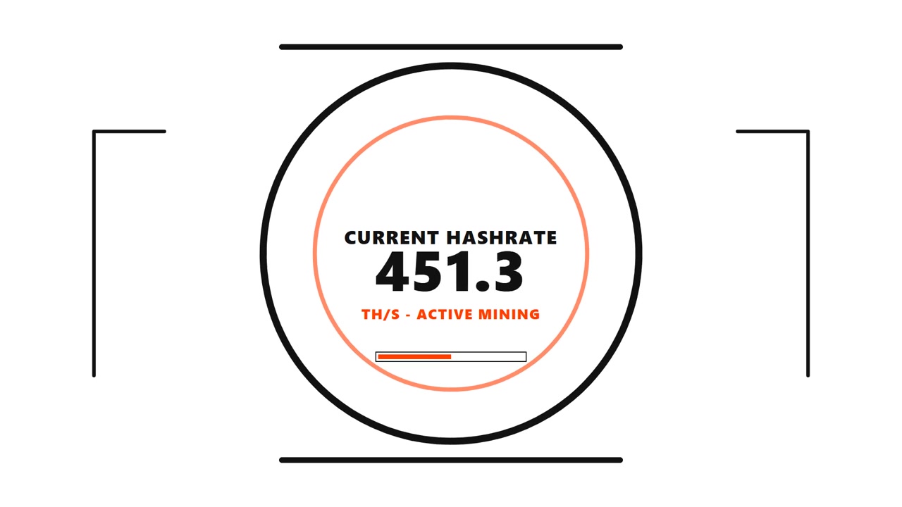 Digital Dashboard Displaying Cryptocurrency Mining Hashrate Statistics